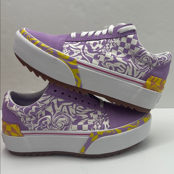 Vans WMNS Old Skool Stacked
Wavy Daze Sheer Lilac
VN0A4U15BD9 Platform Sneakers - Picture 13 of 16